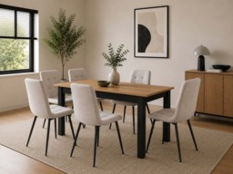 Small Dining Table Oak Black Compact Narrow Slim 4 6 Seater Extendable 100 to 140cm – Ramen Mini - thumbnail 2