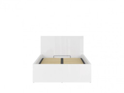 Small Double Bed Frame Ottoman Euro 120cm Gas Lift Up Storage White Gloss Modern Sturdy - Tetrix - thumbnail 3
