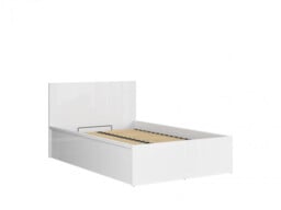 Small Double Bed Frame Ottoman Euro 120cm Gas Lift Up Storage White Gloss Modern Sturdy - Tetrix - thumbnail 4