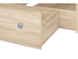 Double Bed Frame with Storage Underbed Drawers Shelves Euro 140cm Slats Sonoma Oak Finish - Nepo - thumbnail 4