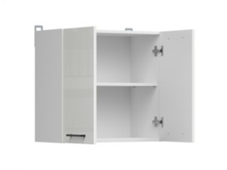 Kitchen Wall Cabinet 600mm Unit Modern 2 Door Cupboard Chalk White Gloss 60cm Storage – Junona - thumbnail 4