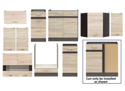 Kitchen Right Corner Set 11 Cabinet Unit Oak Wenge Effect Freestanding Cupboard Complete DIY Fitted Kitchen Junona - thumbnail 2
