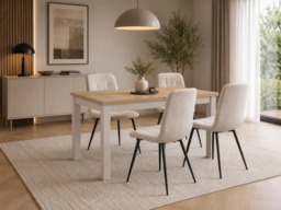 Small Dining Table Oak Beige Compact Narrow Extendable 4 6 Seater – Ramen Mini