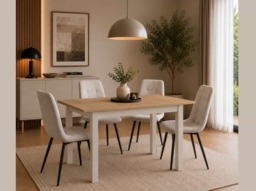 Small Dining Table Oak Beige Compact Narrow Extendable 4 6 Seater – Ramen Mini - thumbnail 3