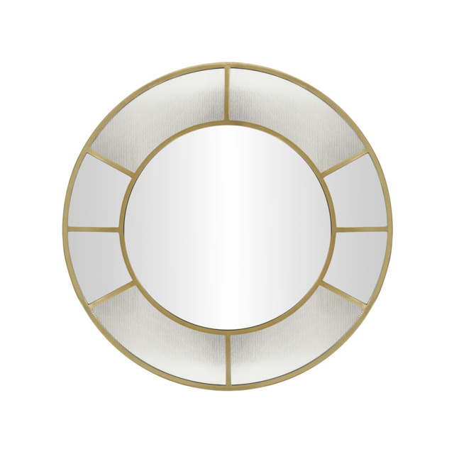 Industville - Fenton Round Wall Mirror - 31 Inch - Aged Brass - image 1