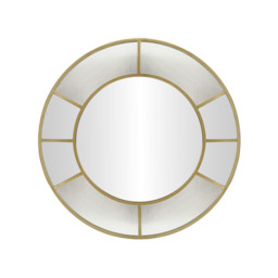 Industville - Fenton Round Wall Mirror - 31 Inch - Aged Brass - thumbnail 1