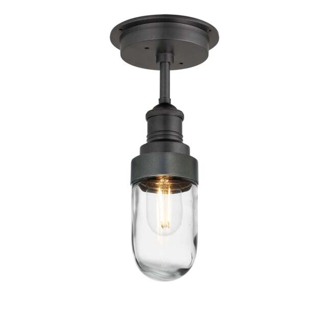 Industville - Brooklyn Outdoor & Bathroom Semi Flush Mount - Pewter - image 1