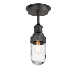 Industville - Brooklyn Outdoor & Bathroom Semi Flush Mount - Pewter - thumbnail 1
