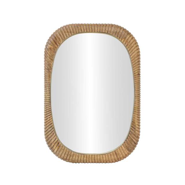Industville - Kingham Rectangular Wooden Wall Mirror - 22 Inch - Natural - image 1