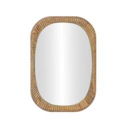 Industville - Kingham Rectangular Wooden Wall Mirror - 22 Inch - Natural - thumbnail 1