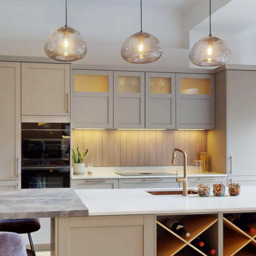 Industville - Preston Smoked Glass Mushroom Pendant Light - Mocha - thumbnail 3