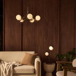 Industville - Dulwich Glass Layered Chandelier Light - 20 Inch - Mocha - Bronze - thumbnail 3