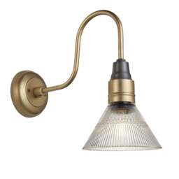 Industville - Swan Neck Glass Funnel Wall Light - 7 Inch - thumbnail 1