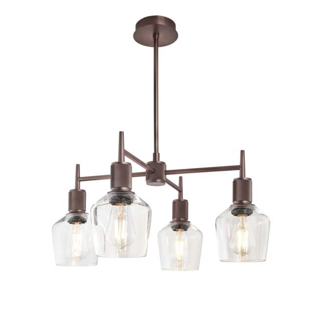Industville - Henley 4 Arm Pendant Light - Glass Schoolhouse 5.5 Inch - image 1