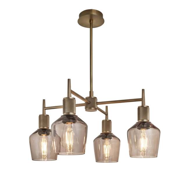 Industville - Henley 4 Arm Pendant Light -  Glass Schoolhouse 5.5 Inch - image 1