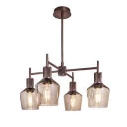 Industville - Henley 4 Arm Pendant Light -  Glass Schoolhouse 5.5 Inch - thumbnail 2