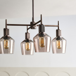 Industville - Henley 4 Arm Pendant Light -  Glass Schoolhouse 5.5 Inch - thumbnail 3