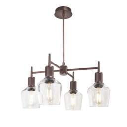 Industville - Henley 4 Arm Pendant Light -  Glass Schoolhouse 5.5 Inch - thumbnail 7