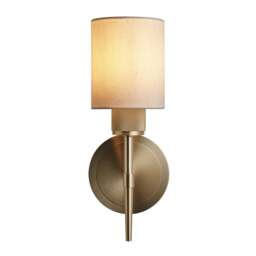 Industville - Knurled Cylinder Torch Wall Light -  Light Natural Cotton - Brass - thumbnail 7
