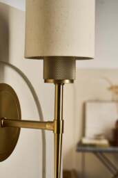 Industville - Knurled Cylinder Torch Wall Light -  Light Natural Cotton - Brass - thumbnail 6