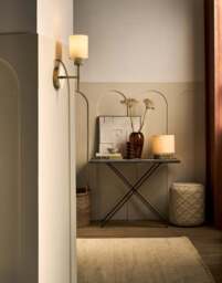 Industville - Knurled Cylinder Torch Wall Light -  Light Natural Cotton - Brass - thumbnail 4