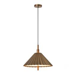 Industville - Wycombe Umbrella Pleated Pendant Light - Brass - thumbnail 5