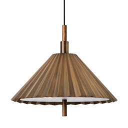 Industville - Wycombe Umbrella Pleated Pendant Light - Brass - thumbnail 1