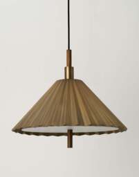 Industville - Wycombe Umbrella Pleated Pendant Light - Brass - thumbnail 4