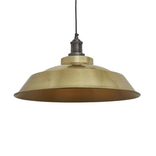 Industville - Brooklyn Brass Step Pendant Light - 16 Inch - Pewter Holder - image 1