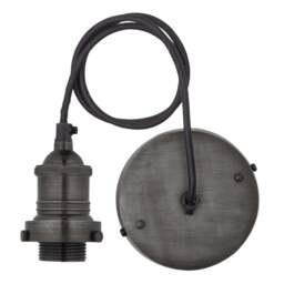 Industville - Brooklyn Brass Step Pendant Light - 16 Inch - Pewter Holder - thumbnail 4