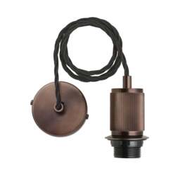 Industville - Rift Slatted Wooden Small Cone Pendant Light - Dark - thumbnail 6