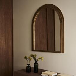 Industville - Walcott Arch Wood Wall Mirror - 39 Inch - Natural - thumbnail 3