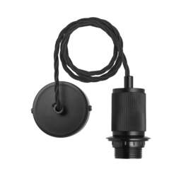 Industville - Ribbed Glass Schoolhouse Pendant - 5.5 Inch - Black Holder - thumbnail 3