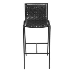 Industville - Berkley Black Metal Bar Stool - Black Leather - thumbnail 5