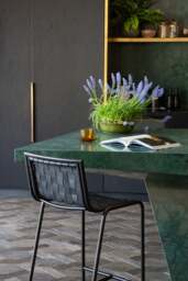 Industville - Berkley Black Metal Bar Stool - Black Leather - thumbnail 3