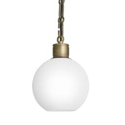 Industville - Albany Glass Globe Pendant Light - 7 Inch - Opal - Chain Holder - thumbnail 1