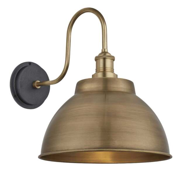 Industville - Swan Neck Outdoor & Bathroom Dome Wall Light - 13 Inch - image 1