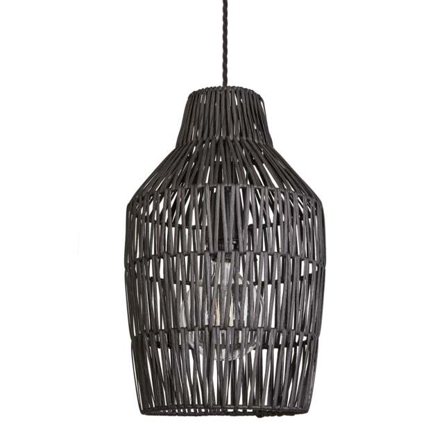 Industville - Boho Rattan Ceiling Pendant Light - 11 Inch - Vase - image 1