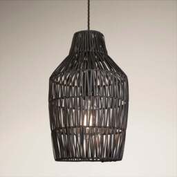 Industville - Boho Rattan Ceiling Pendant Light - 11 Inch - Vase - thumbnail 3