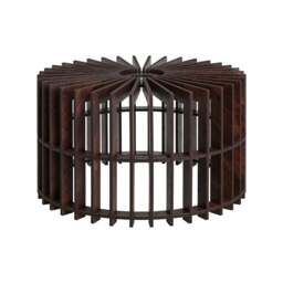 Industville - Rift Slatted Wooden Drum Pendant Light - Dark - thumbnail 7