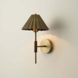 Industville - Wycombe Umbrella Pleated Wall Light - Brass - thumbnail 7