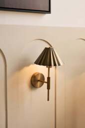 Industville - Wycombe Umbrella Pleated Wall Light - Brass - thumbnail 3
