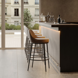 Industville - Sedona Black Metal Bar Stool - thumbnail 4