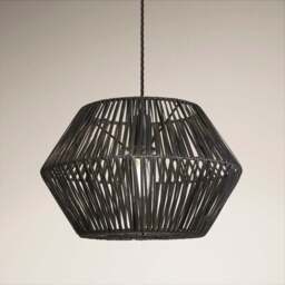 Industville - Boho Rattan Ceiling Pendant Light - 15 Inch - Hex - thumbnail 4