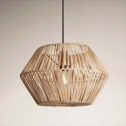 Industville - Boho Rattan Ceiling Pendant Light - 15 Inch - Hex - thumbnail 6
