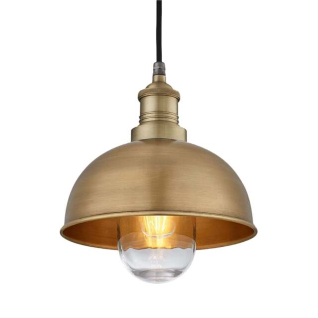 Industville - Brooklyn Outdoor & Bathroom Dome Pendant - 8 Inch - Brass - image 1