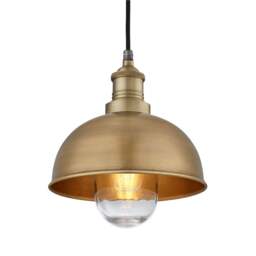 Industville - Brooklyn Outdoor & Bathroom Dome Pendant - 8 Inch - Brass - thumbnail 1