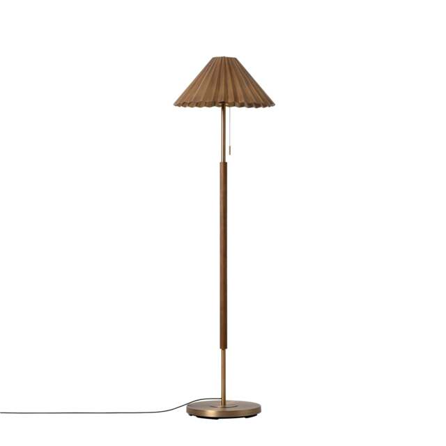 Industville - Wycombe Umbrella Pleated Floor Lamp - Brass - image 1