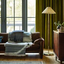 Industville - Wycombe Umbrella Pleated Floor Lamp - Brass - thumbnail 3