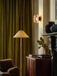 Industville - Wycombe Umbrella Pleated Floor Lamp - Brass - thumbnail 4